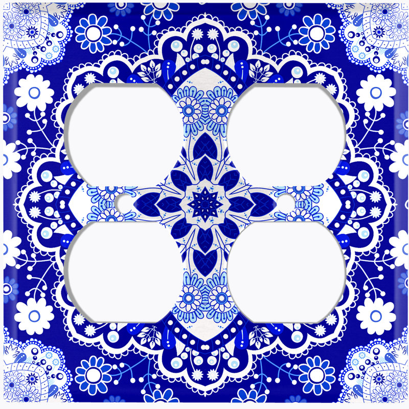 Plaque murale murale à 2 bandes Blue Mandala