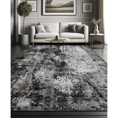 Machine Washable Bridget Gray/Black Rug