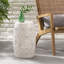 Table d'appoint en métal taillé, en forme de tonneau pour une utilisation intérieure et extérieure, aucun assemblage requis, parfait pour le jardin, le patio ou le salon-1287951745