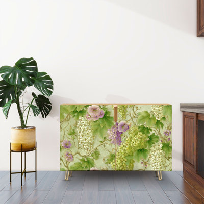 Sideboard Buffet Cabinet with Storage Elegant Twilight Floral with 2 Doors for Living Room and Kitchen