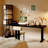 Black Rectangular Solid Wood + Iron Desk-109514461