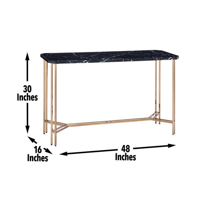 Walter - Table de canapé en laiton incrusté - brun