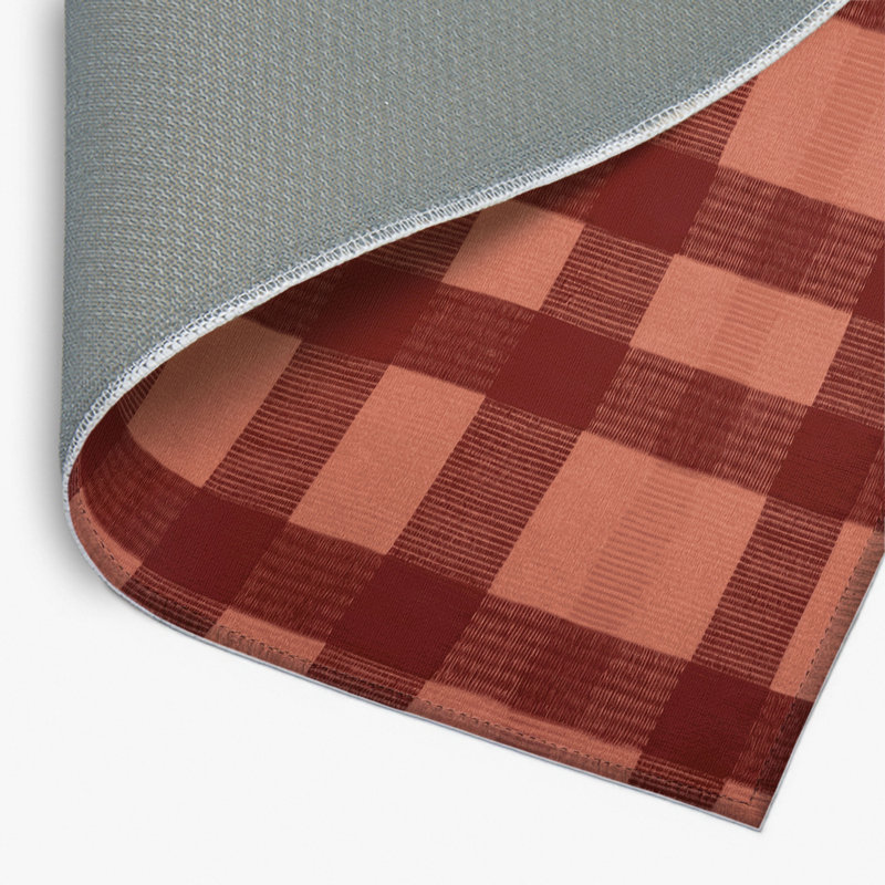 Tapis d'intérieur et d'extérieur à carreaux brun, Rectangulaire 2 pi x 3 pi