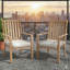 Ensemble de 2 chaises de patio en aluminium toutes saisons de 23 pouces avec finition kaki d'aspect bois-2140937114