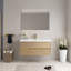Meuble-lavabo mural 48 po avec lavabo, meuble de rangement flottant pour salle de bain avec comptoir en résine de pierre et tiroirs à fermeture en douceur entièrement assemblés-126271694