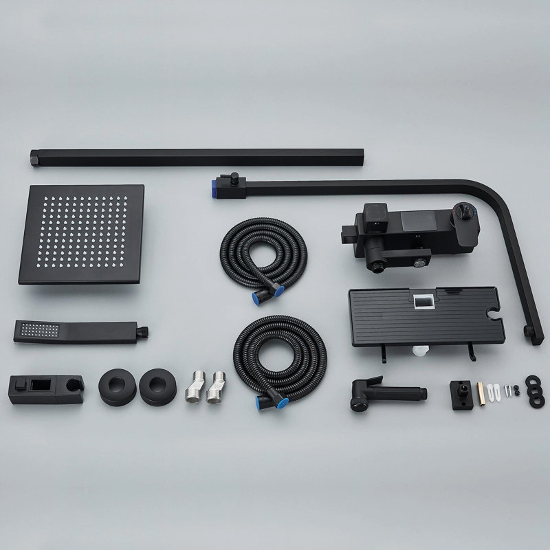 Wall Mounted Shower Faucet, Mattle Black