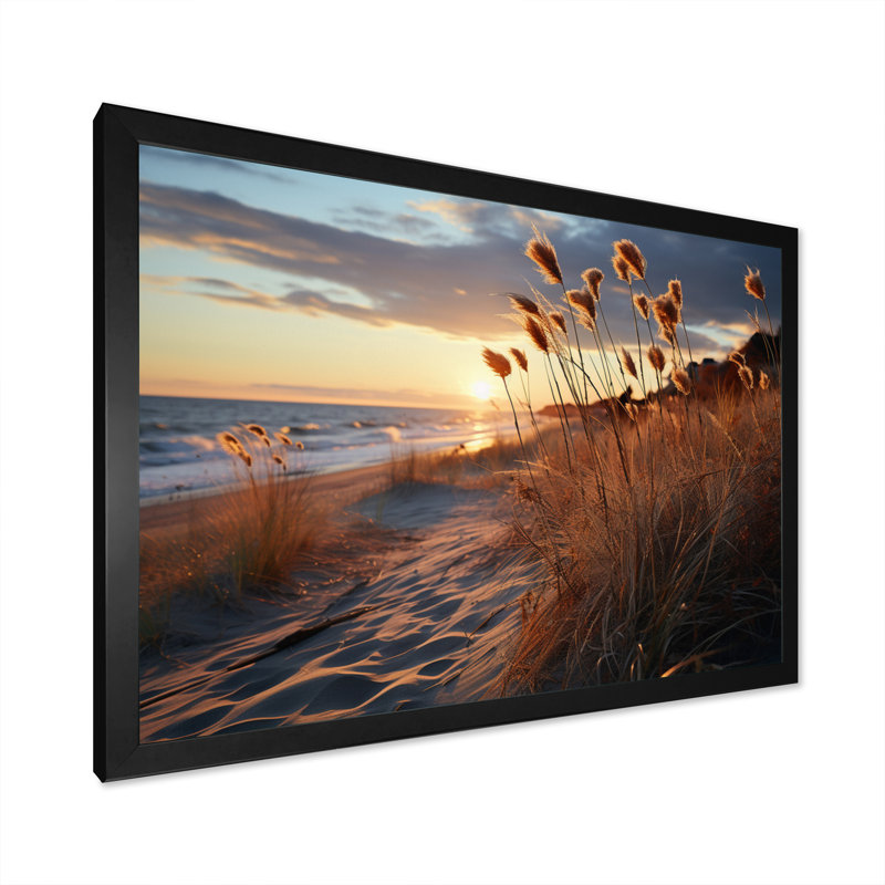 Golden Sands A hypnotisant XVII sur toile, H 24 po x l 32 po x P 1 po, Cadre photo noir