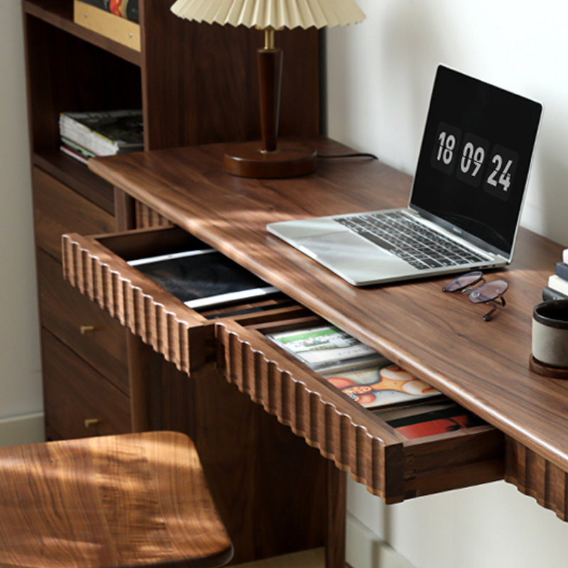 Walnut Narrow Strip Depth 15.74-inch Writing Desk, 29.52" H x 39.37" W x 15.74" D