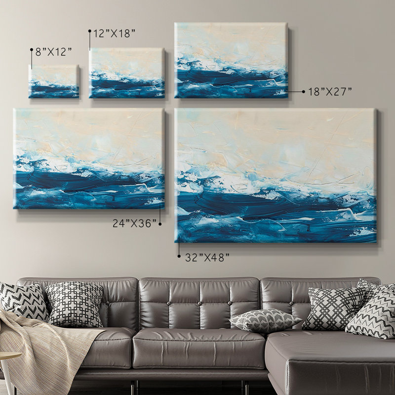 Vague après vague III, toile tendue avec châssis de qualité supérieure - prête à être accrochée, H 40 po x l 60 po