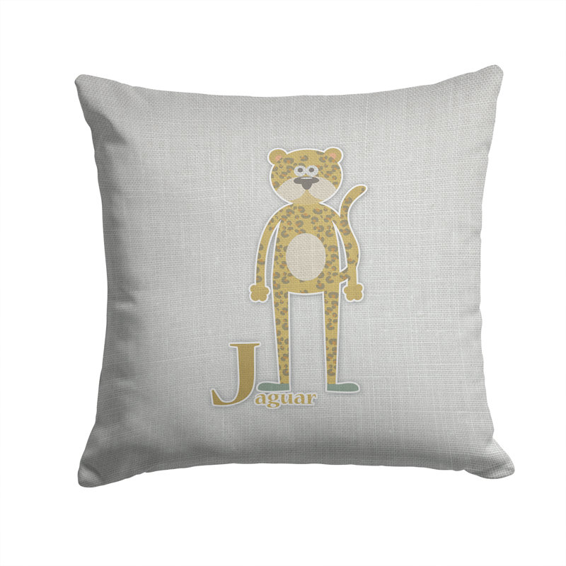 Coussin décoratif intérieur/extérieur alphabet b for bear, J, 14 po x 14 po