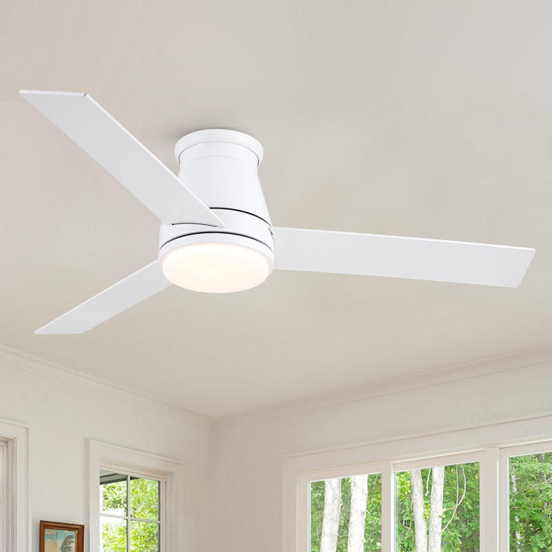 Ventilateur de plafond 48 po avec lumière Lowe, Blanc, Blanc