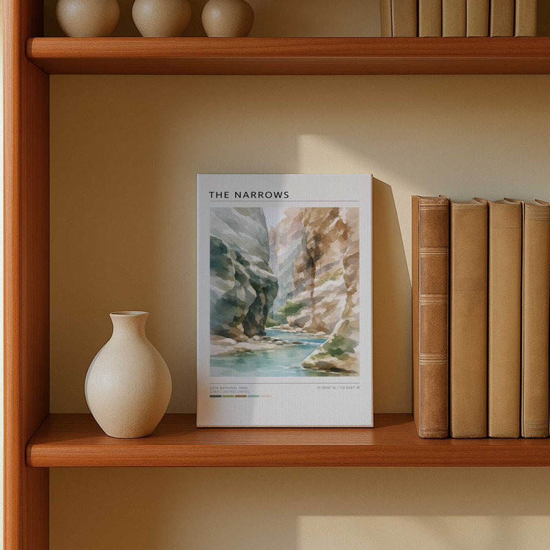 The Narrows, Utah, reproduction d'art sur toile, 24 po x 36 po, Toile tendue