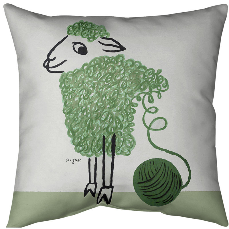 Oreiller en laine pour affiche, Bourre en polyester, Vert, Sergé de coton
