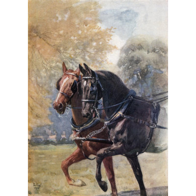 Posterazzi " In Double Harness " by Lucy Kemp Welch Painting Print
