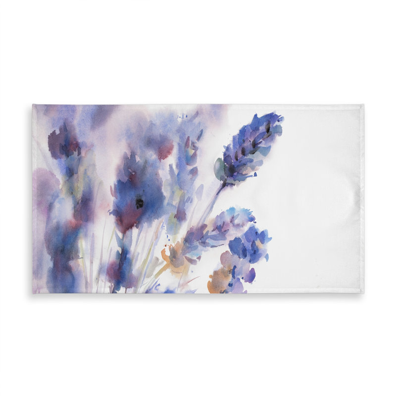 Rustic Purple Tablecloth - Watercolor Lavender Flower Decor