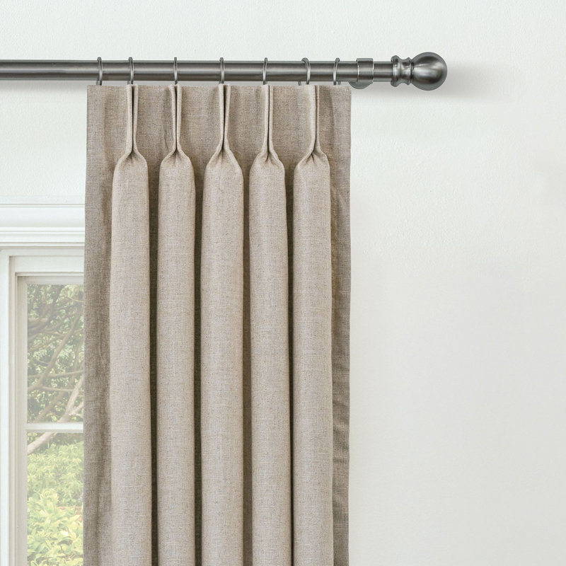 Brisa Linen Blend Room Darkening Curtain, Natural, 20" W x 84" L