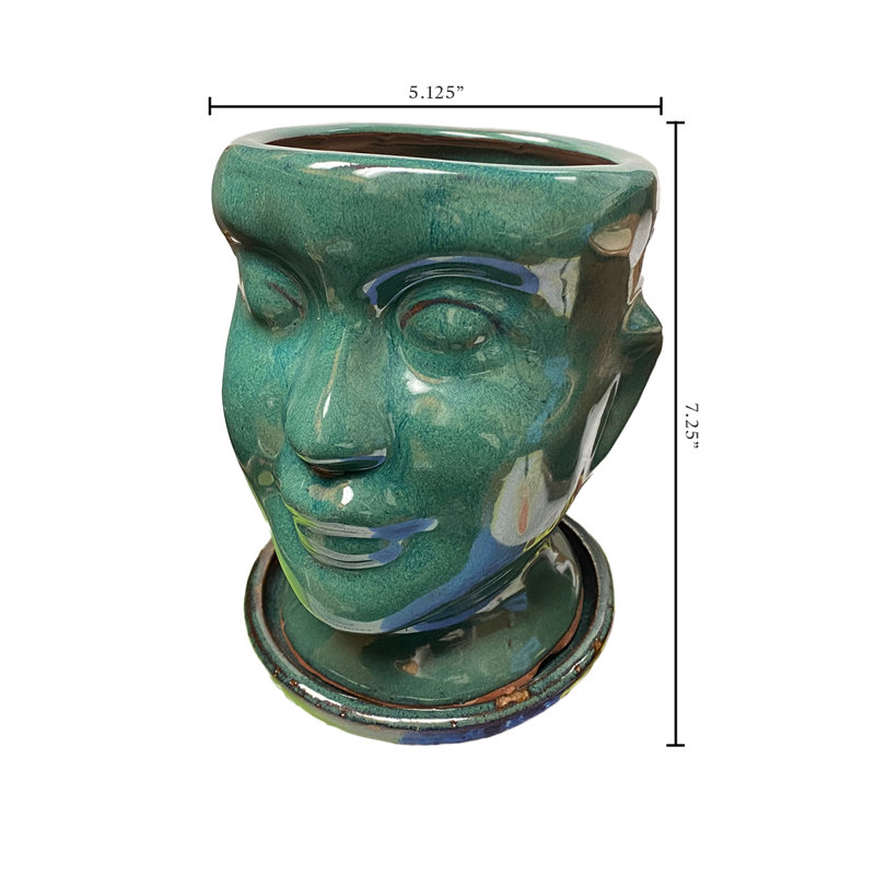 Katife Ceramic Statue Planter, Green