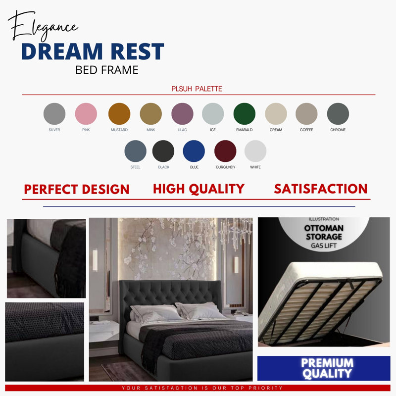 Rebeca Wingback Ottoman Storage Bed - Plush Velvet Gas Lift Bed Frame with Headboard, Small Double (4'), Black