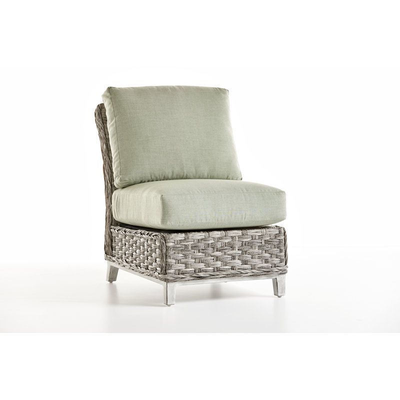 Chaise de patio avec coussin Craut, Outdura® nautique scintillant