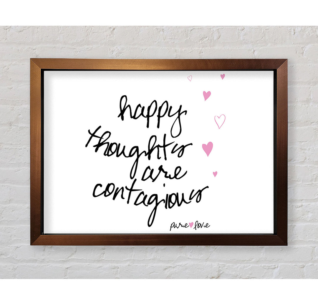 Prairieville Love Quote Happy Thoughts Are Contagious Lime Green Gerahmter Druck Wandkunst