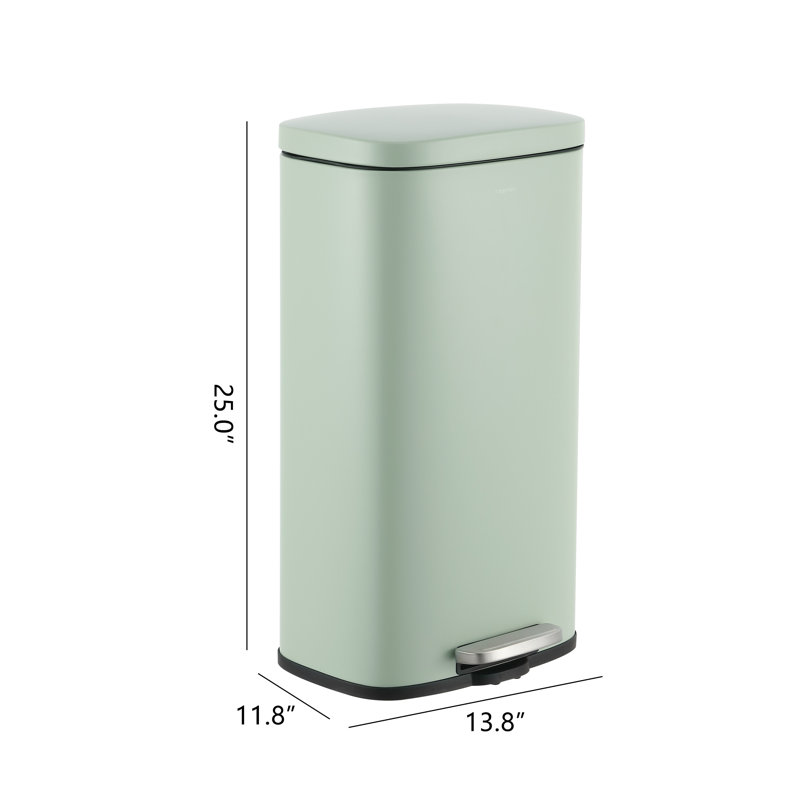 Pistachio Gelato Stainless Steel 8-Gallon Step Trash Can