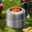 Outdoor Smokeless Fire Pit Stainless Steel Burning Warm Windproof Camping Stove