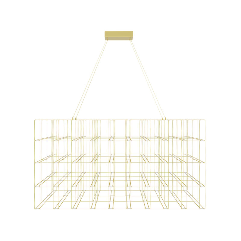 Light Unique Rectangle LED Chandelier, Gold, 112