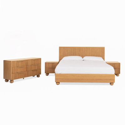 Camila Winters - Modern Natural Oak 4-piece Bedroom Set