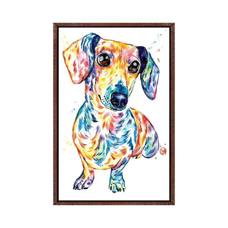 Dachshund by Lisa Whitehouse - Painting on Canvas, 101.6 cm H x 66.04 cm W, Classic Wood Framed Canvas