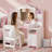 Kids Vanity Set With Stool And Mirror-1232061168