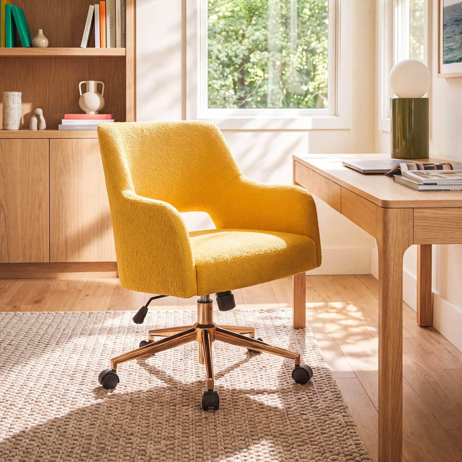 Swivel Office Chair, Mustard
