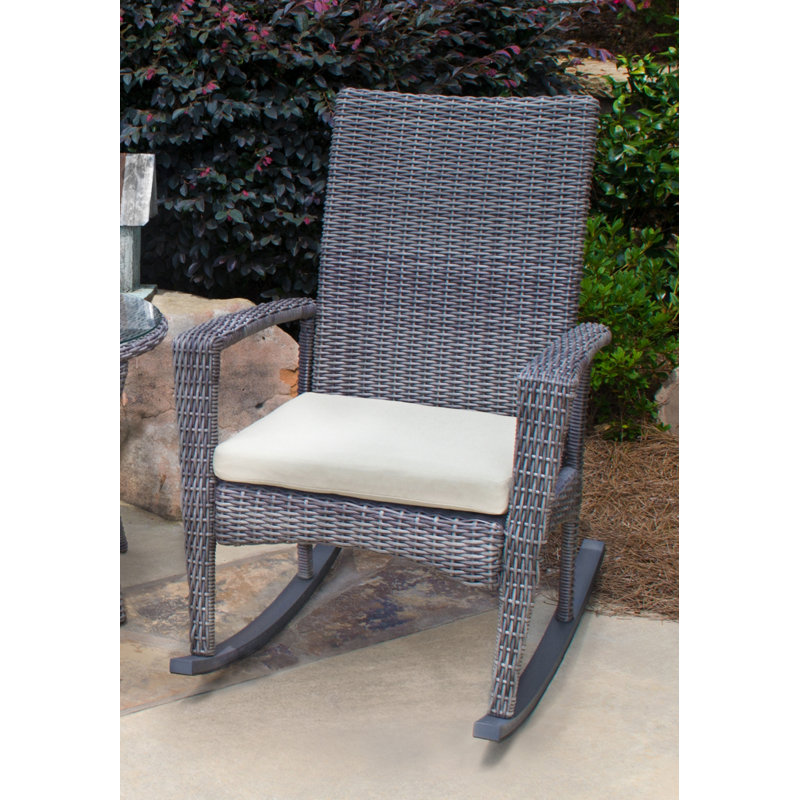 Bayview 3 Piece Wicker Rocking Chair Set, Driftwood