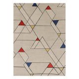 Rug & Kilim’S Mid-Century Modern Rug In Cream With Geometric Patterns