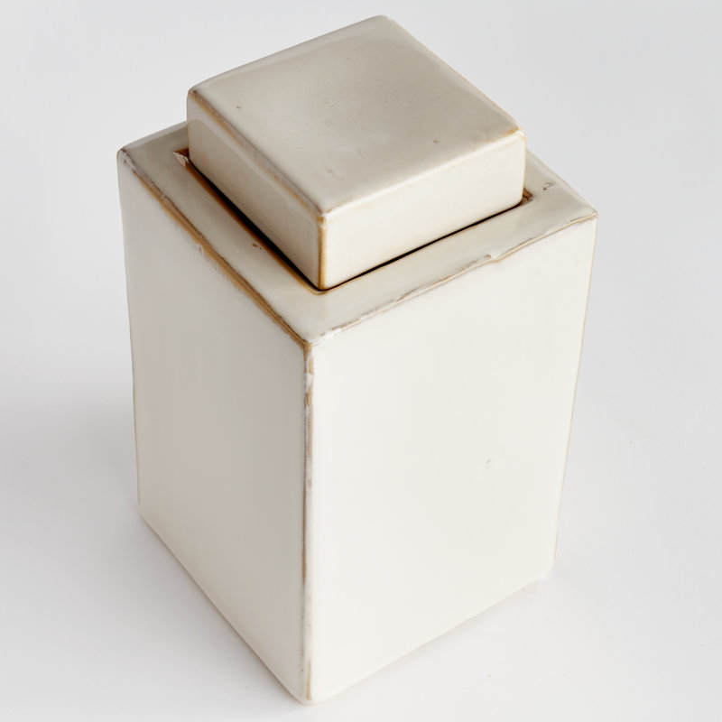 Grand pot Katelynd, H 11,25 po x l 6,25 po x P 6,25 po, Crème