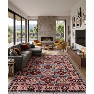 Aqua | Cream Silk & Wool Handmade Oriental Rectangle Indoor Area Rugs Hand Knotted
