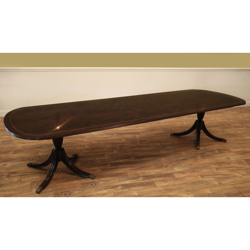 Mahogany Wood Dining Table, Dark Walnut