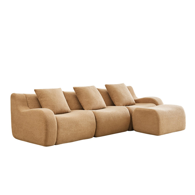 Canapé doux en tissu désossé, aucun assemblage requis, conception épurée, conception antidérapante 32D haute densité, salons, chambres à coucher
