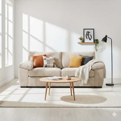 Soft Jambo Cord 3 Seater Amalfi Sofa for Small Living Room