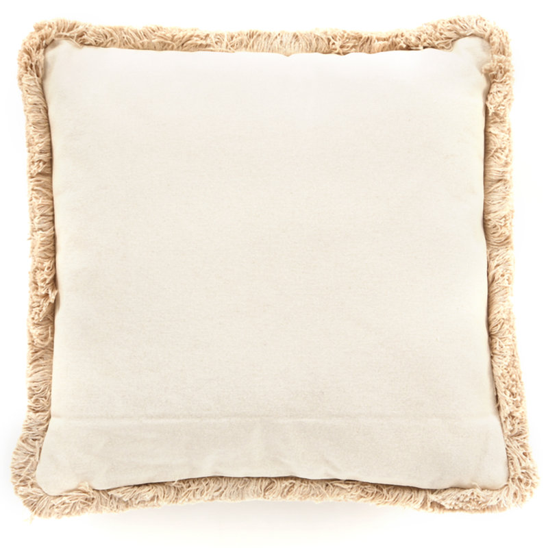 Wheat and Yellow Embroidered Cotton Square Throw Pillows, Set of 2