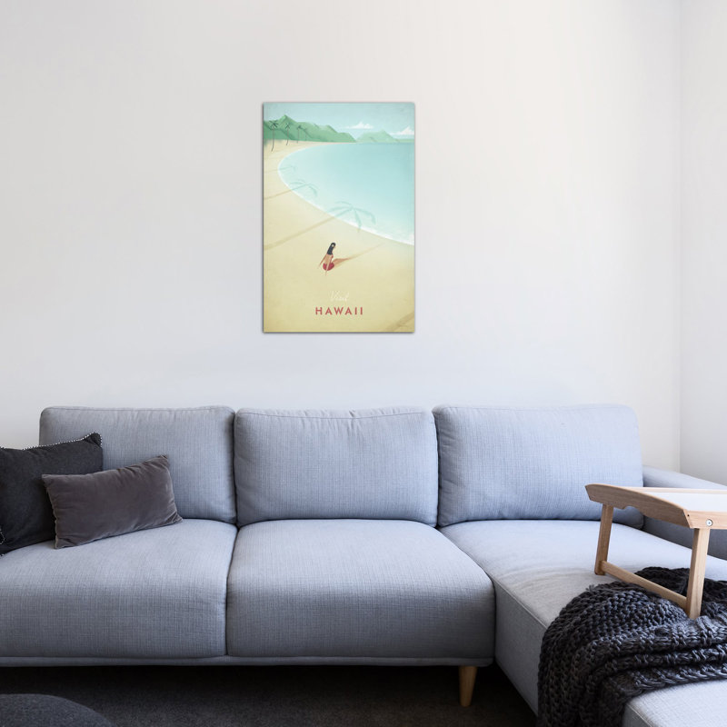 « hawaii », impression sur toile tendue, H 26 po x l 18 po x P 1,5 po, Toile tendue, Pas de tapis
