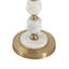 Table de bout latérale Siny, plateau rond de 16 pouces, blanc, base boules empilées dorées