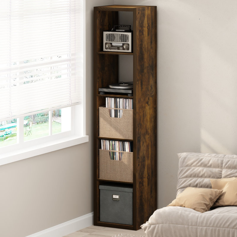 Tanvee 182.7cm H Media Shelves, Amber Pine