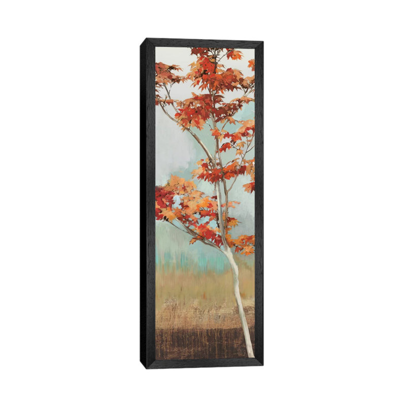 Maple Tree I by Allison Pearce - Panoramic Painting on Canvas, Black Framed Canvas, 30.48 cm H x 91.44 cm W