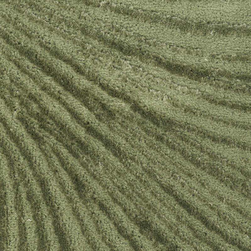 Central Park West Power Loom Polyester Abstract Area Rug in Ivory/Cream, Rectangle 3'11" x 5'11", Green