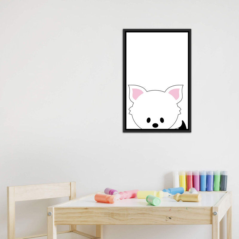 Art peekaboo ii, H 26 po x l 18 po x P 1,5 po, Toile avec cadre noir patiné