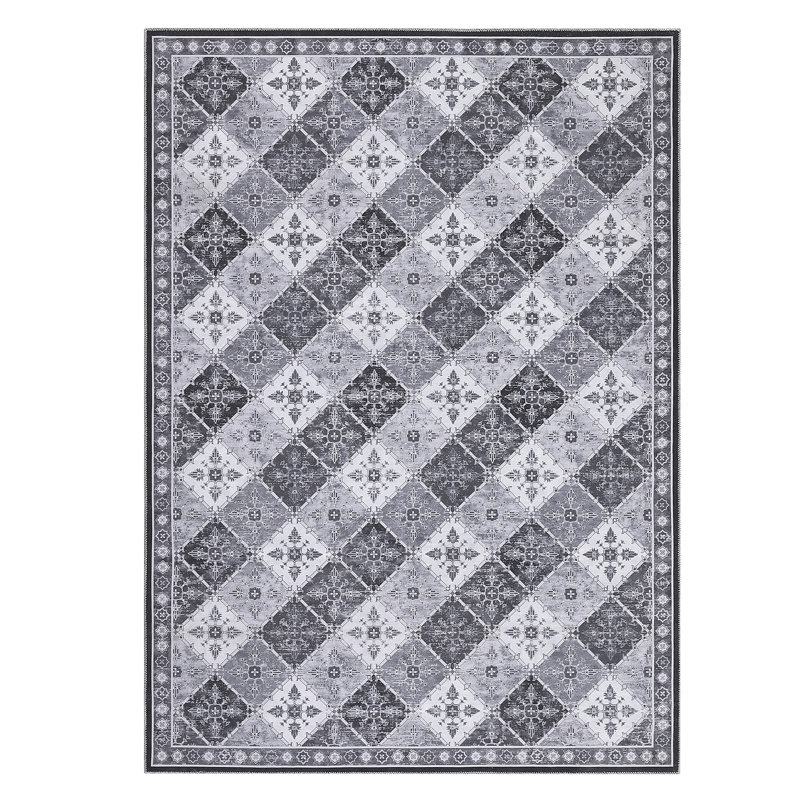 Oriental Machine Washable Rug for Living Room Indoor Carpet for Home Decor Aesthetic Non-Slip Vintage Rug for Bedroom Dining Room Office Nursery Playroom Teen Dorm