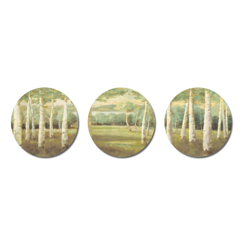 Ensemble de 3 décorations murales forêt neutre Aspens