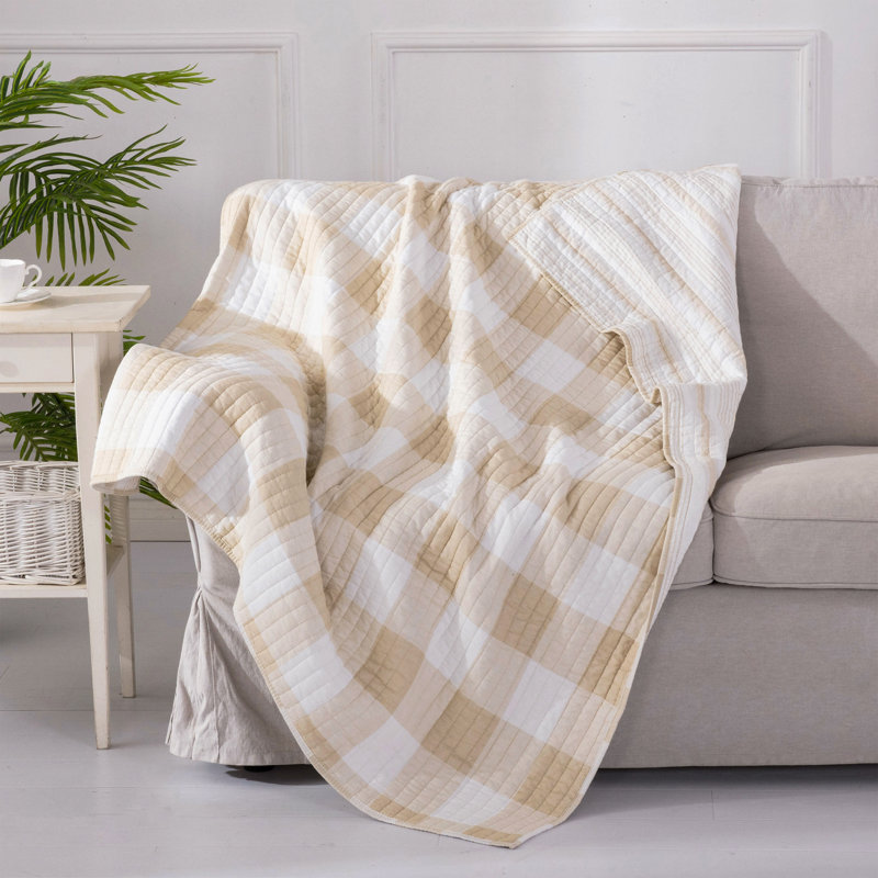 Camden Taupe Quilted Throw
