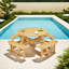 Table de pique-nique ronde pour 8 personnes avec 4 bancs intégrés Tanaiya-1084779752