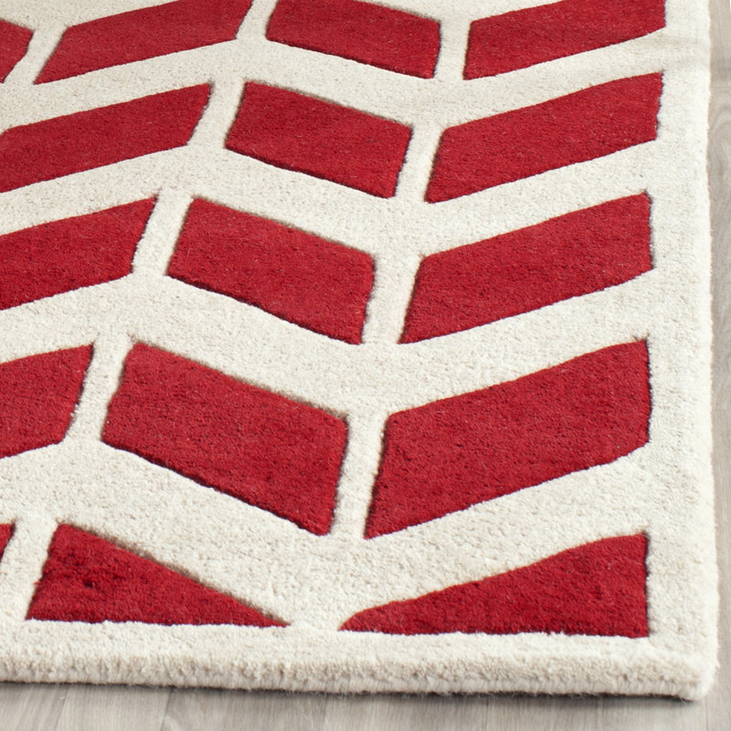 Chevron Wool Hand Woven Area Rug, Rectangle 183 x 274 cm